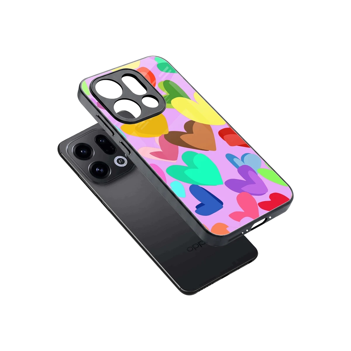 Love Spectrum sleek oppo find x9 cover with tempered glass back and TPU edges