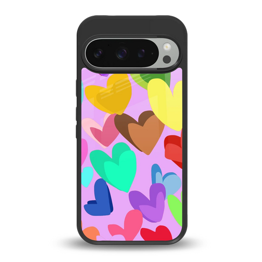 Love Spectrum back phone cover | glass case for google pixel 9 pro xl