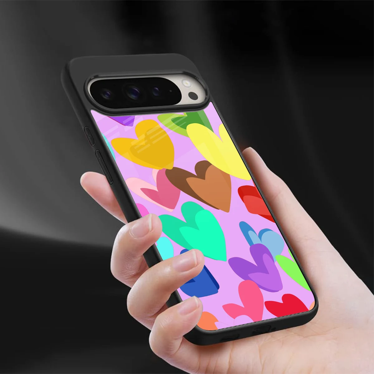 Love Spectrum sleek google pixel 9 pro cover with tempered glass back and TPU edges