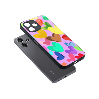 Love Spectrum sleek redmi 12 5g cover with tempered glass back and TPU edges
