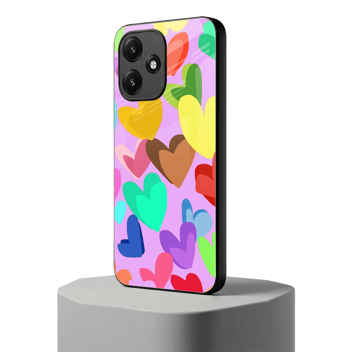 Love Spectrum redmi 12 5g mobile cover | shockproof glass phone case