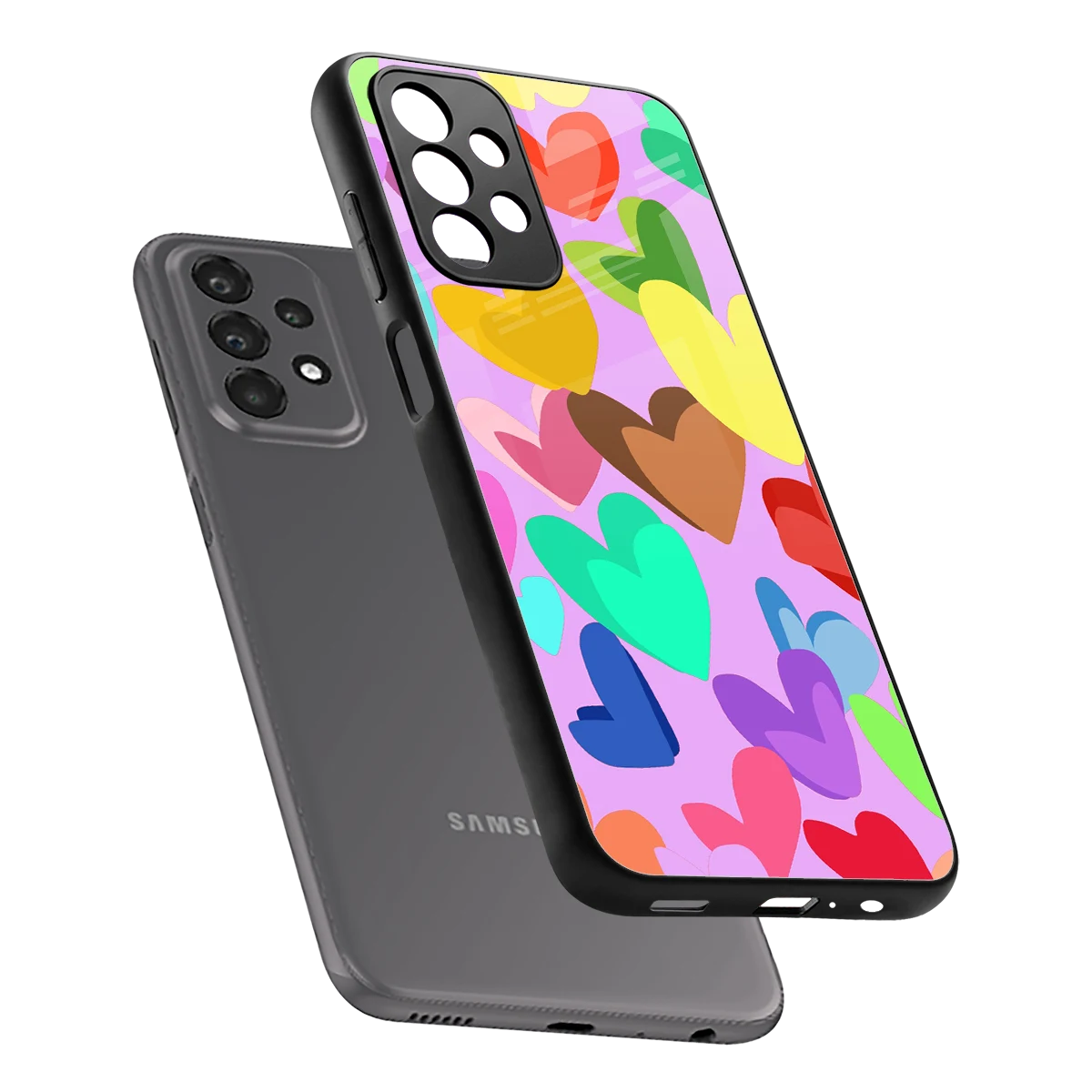 Love Spectrum sleek samsung galaxy a23 cover with tempered glass back and TPU edges