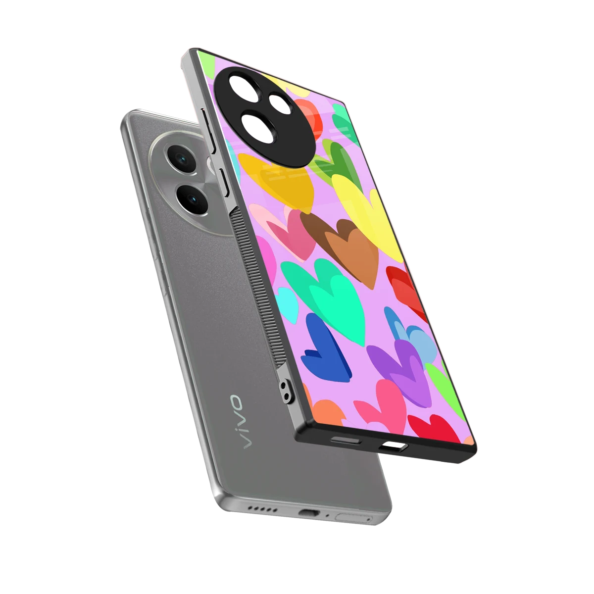 Love Spectrum sleek vivo v30e cover with tempered glass back and TPU edges