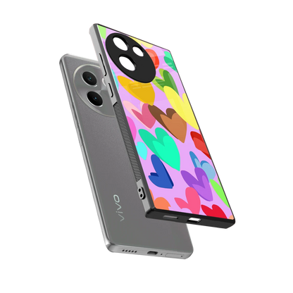 Love Spectrum sleek vivo v30e cover with tempered glass back and TPU edges