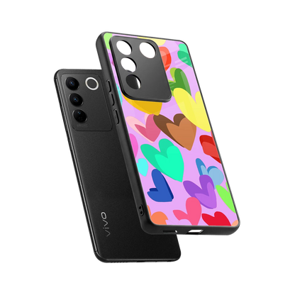 Love Spectrum sleek vivo v27 5g cover with tempered glass back and TPU edges