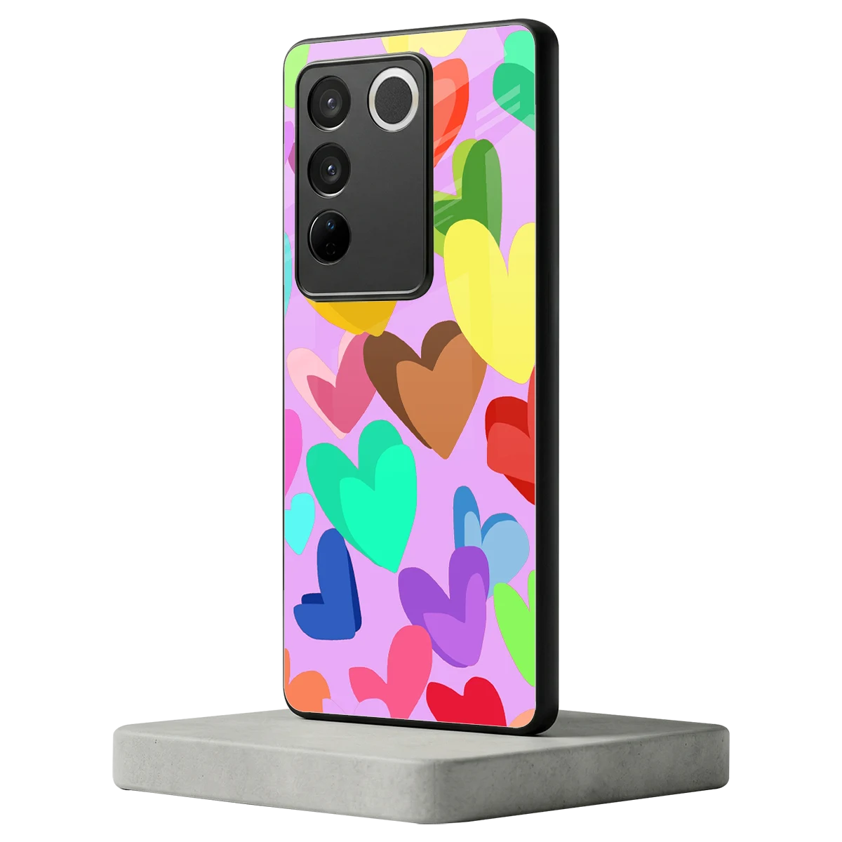 Love Spectrum vivo v27 5g mobile cover | shockproof glass phone case