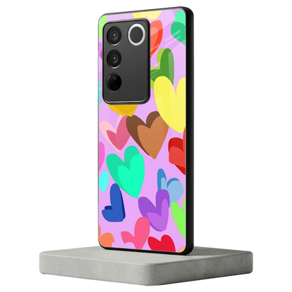 Love Spectrum vivo v27 5g mobile cover | shockproof glass phone case