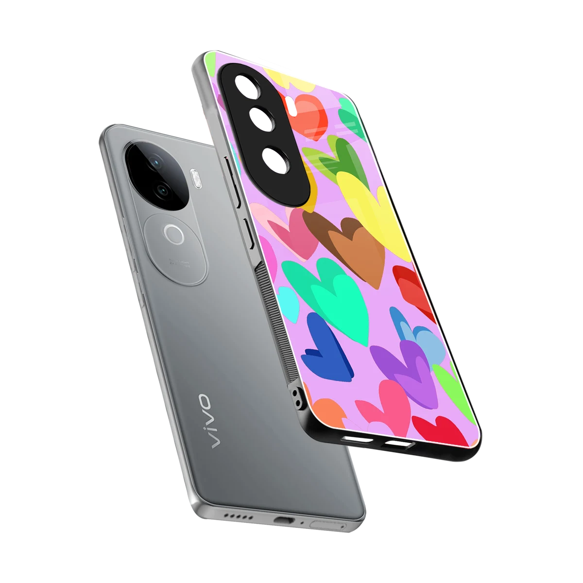 Love Spectrum sleek vivo v40e cover with tempered glass back and TPU edges