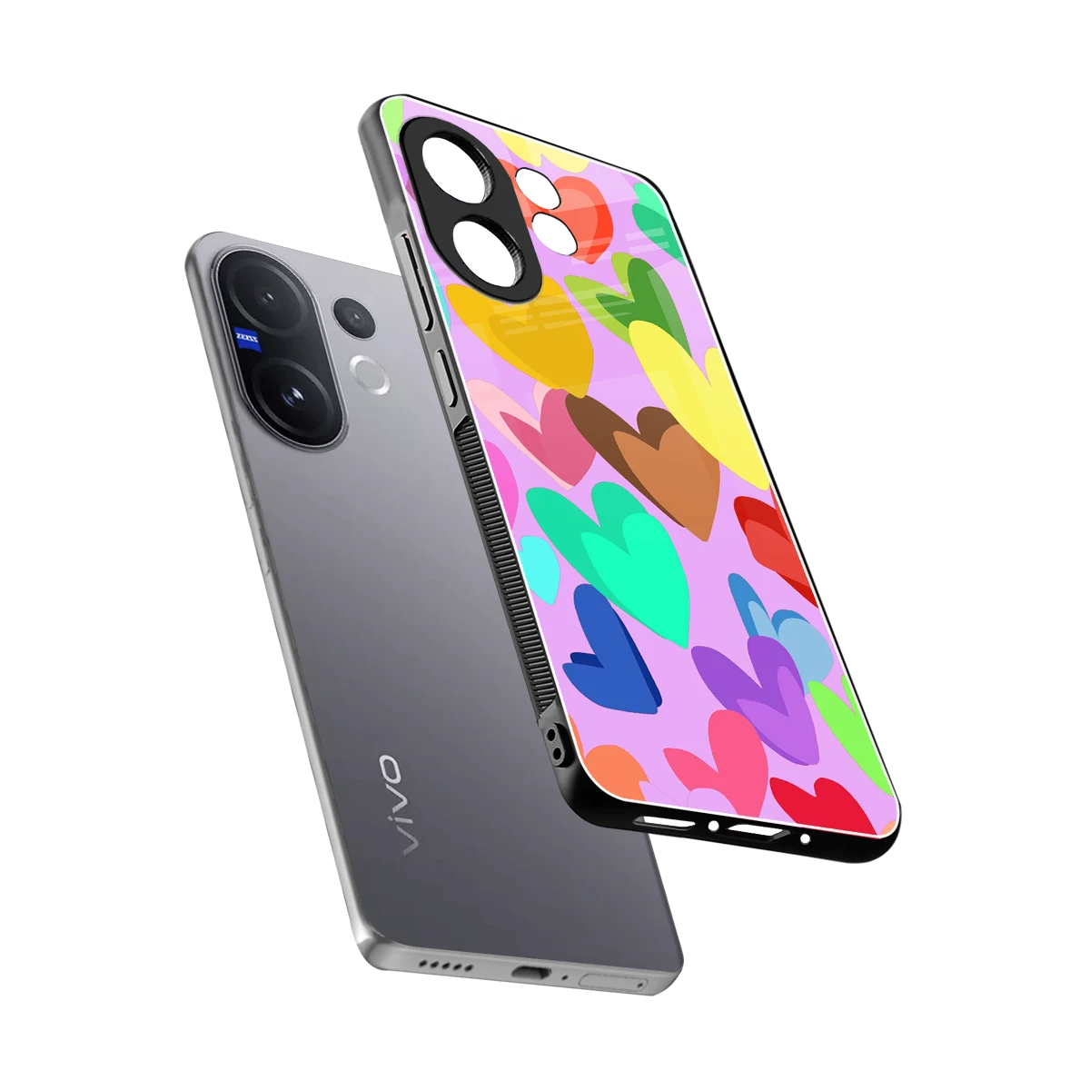 Love Spectrum sleek vivo v60 cover with tempered glass back and TPU edges