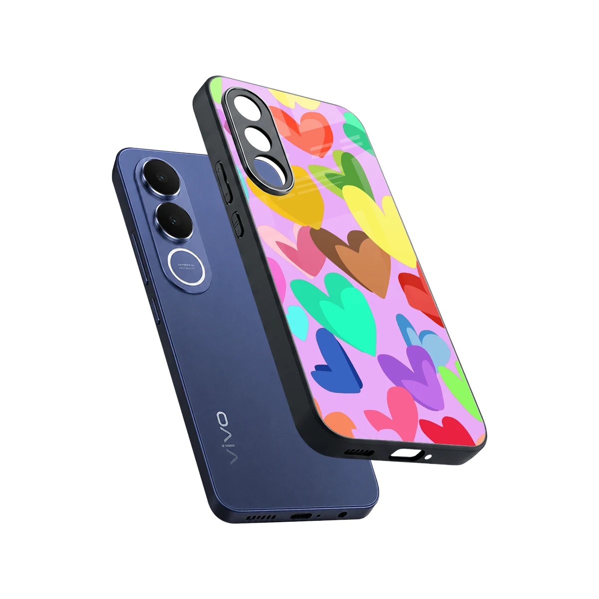 Love Spectrum sleek vivo v70 fe cover with tempered glass back and TPU edges