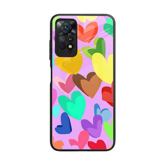 Love Spectrum back phone cover | glass case for redmi note 11 pro
