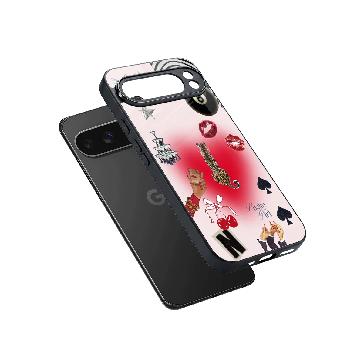 Lucky Charm sleek google pixel 10 pro xl cover with tempered glass back and TPU edges