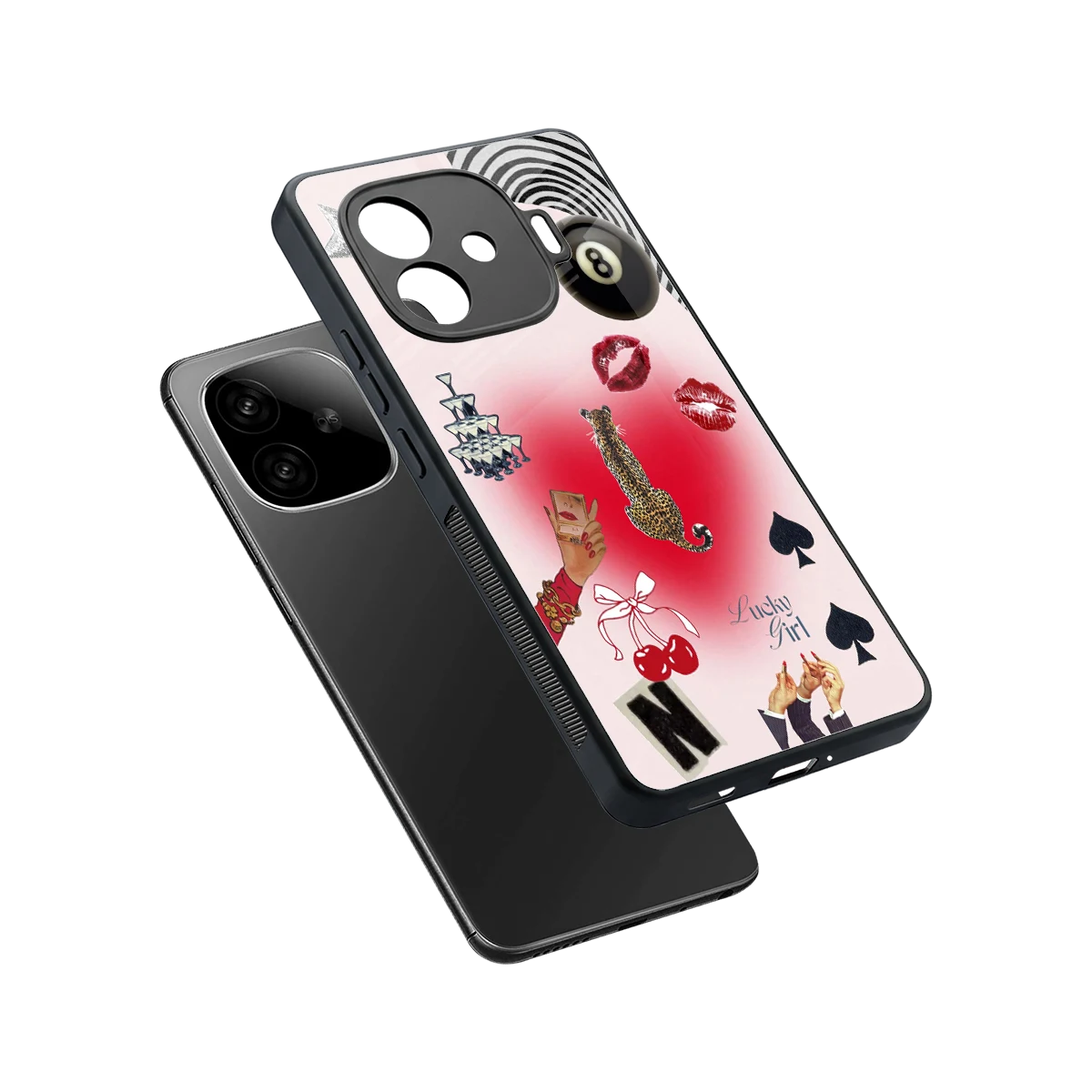 Lucky Charm sleek iqoo neo 10r 5g cover with tempered glass back and TPU edges