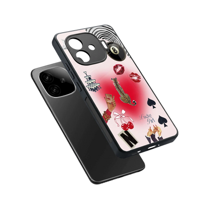 Lucky Charm sleek iqoo neo 10r 5g cover with tempered glass back and TPU edges