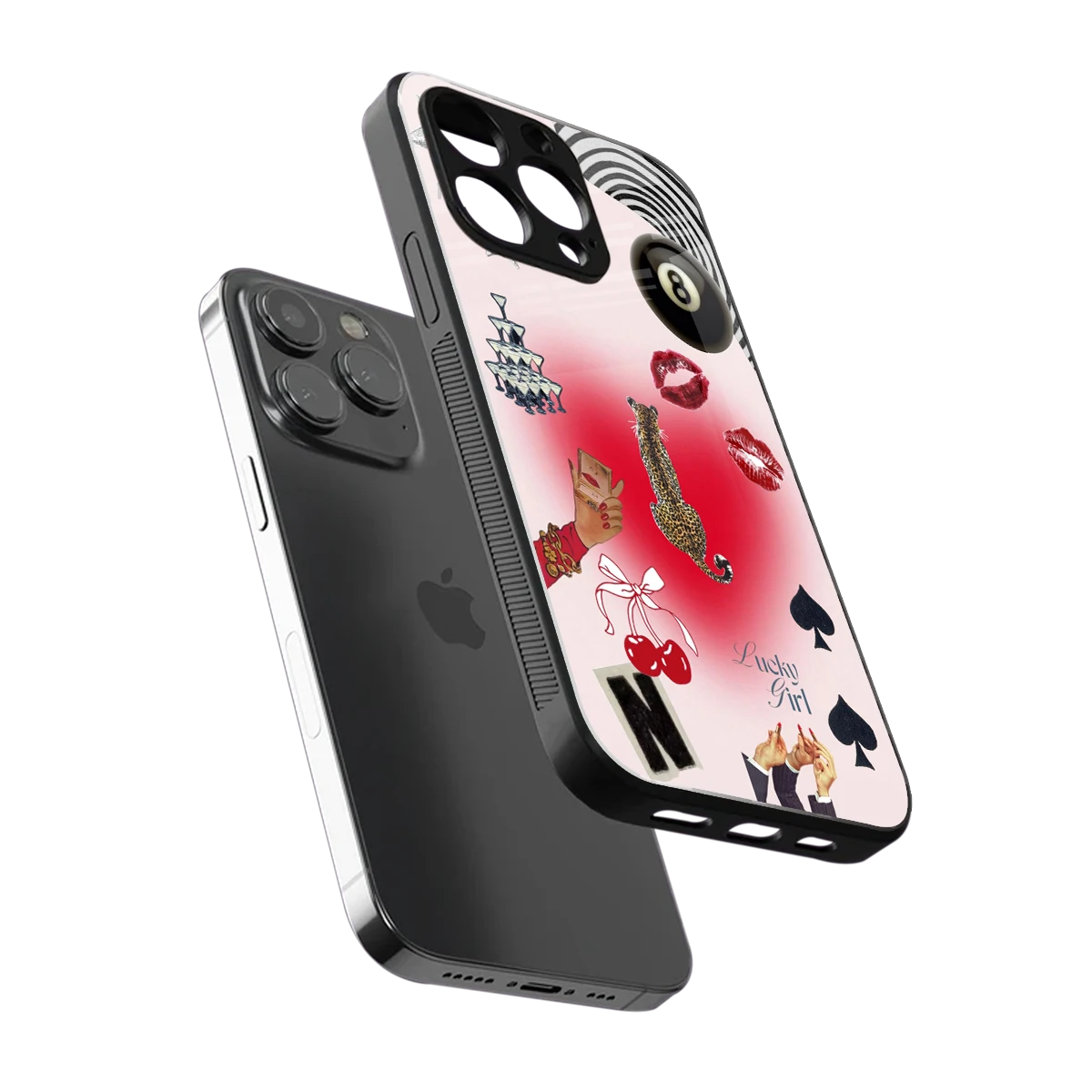 Lucky Charm sleek iphone 13 pro cover with tempered glass back and TPU edges