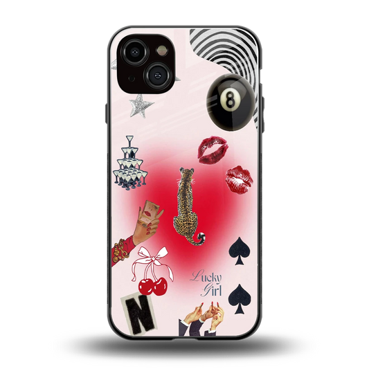 Lucky Charm back phone cover | glass case for iphone 15 plus