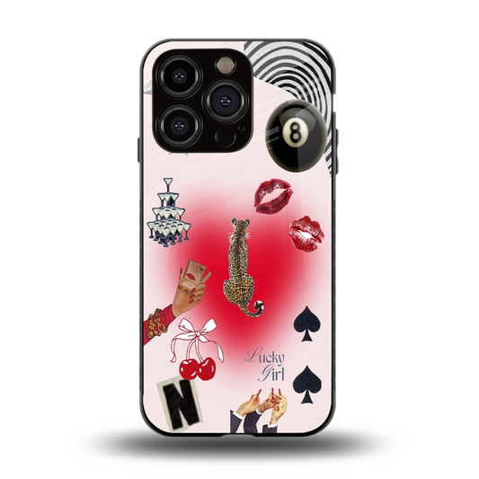 Lucky Charm back phone cover | glass case for iphone 15 pro