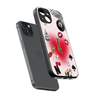 Lucky Charm sleek iphone 15 cover with tempered glass back and TPU edges
