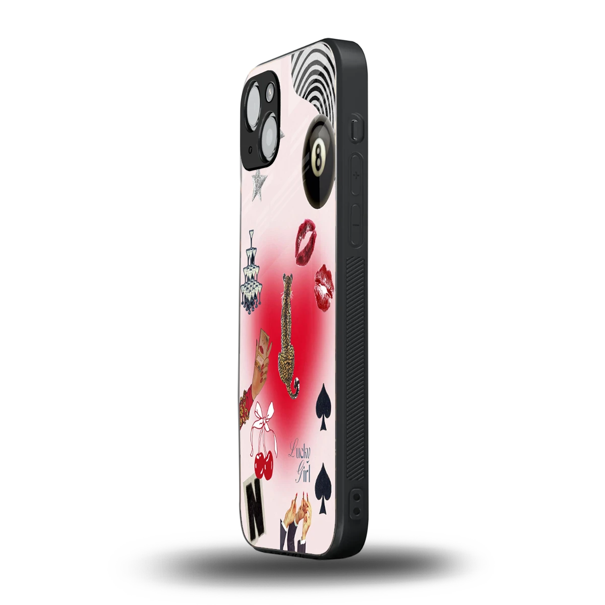 Lucky Charm iphone 15 mobile cover | shockproof glass phone case