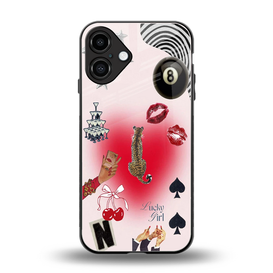 Lucky Charm back phone cover | glass case for iphone 16 plus