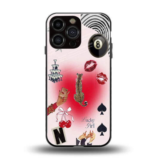 Lucky Charm back phone cover | glass case for iphone 16 pro max