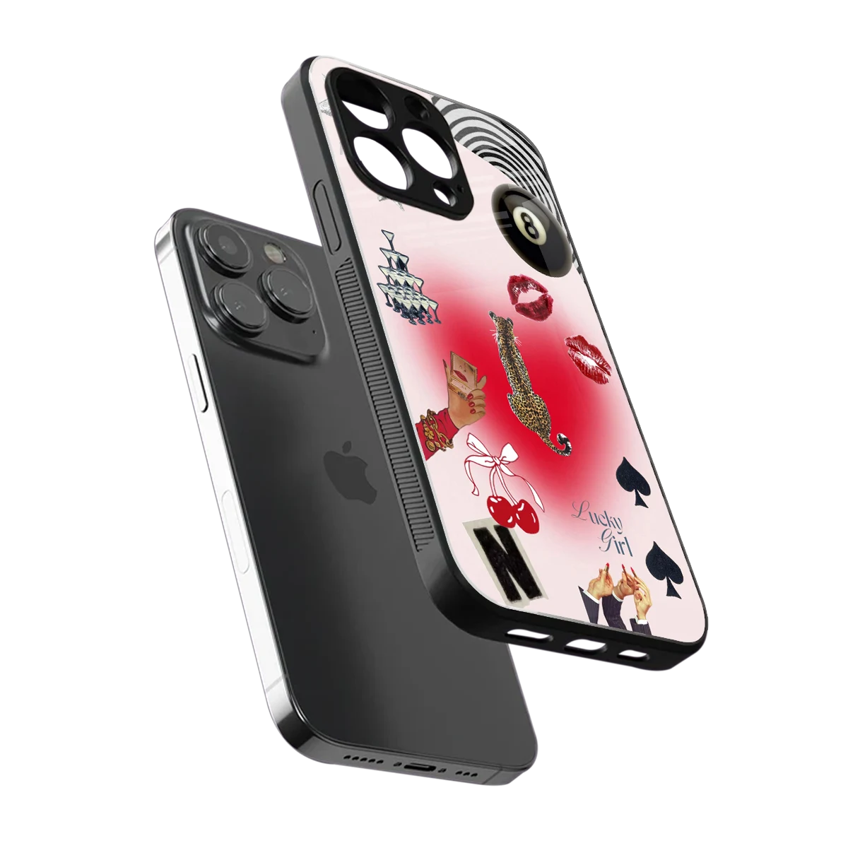 Lucky Charm sleek iphone 16 pro max cover with tempered glass back and TPU edges