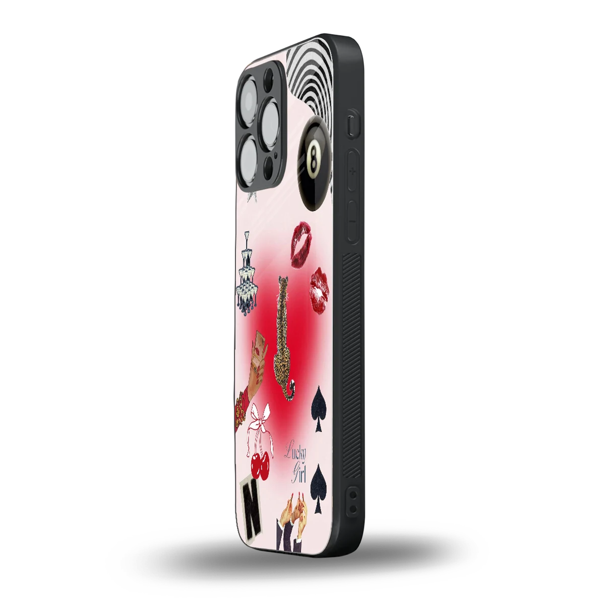 Lucky Charm iphone 16 pro max mobile cover | shockproof glass phone case