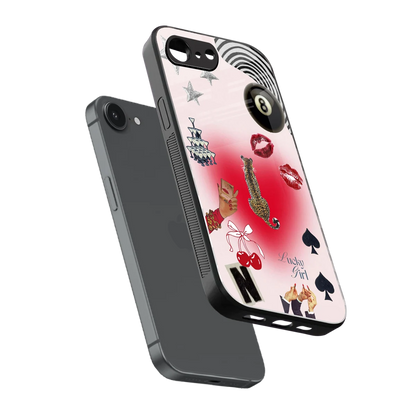 Lucky Charm sleek iphone 16e cover with tempered glass back and TPU edges