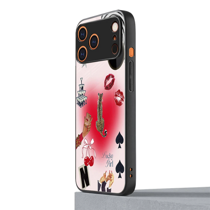 Lucky Charm iphone 17 pro max mobile cover | shockproof glass phone case