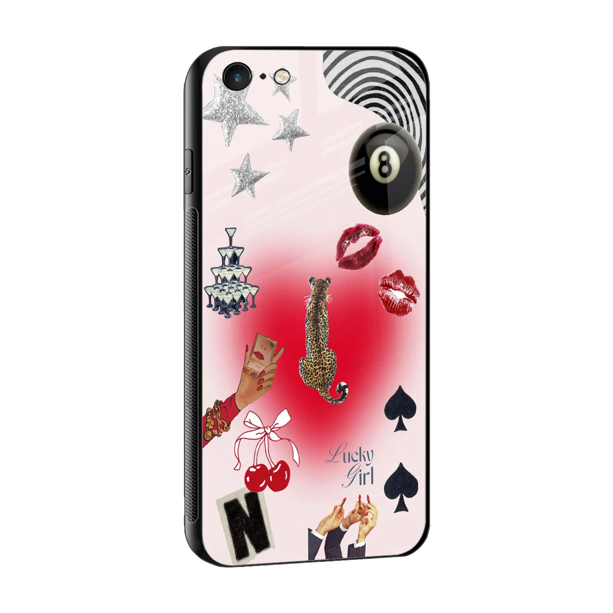 Lucky Charm sleek iphone 6 cover with tempered glass back and TPU edges