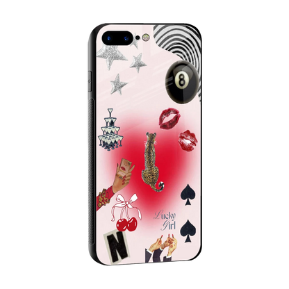 Lucky Charm sleek iphone 8 plus cover with tempered glass back and TPU edges