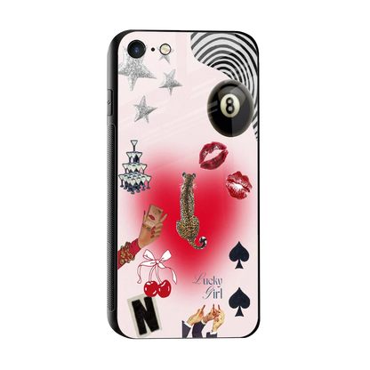 Lucky Charm sleek iphone 7 cover with tempered glass back and TPU edges