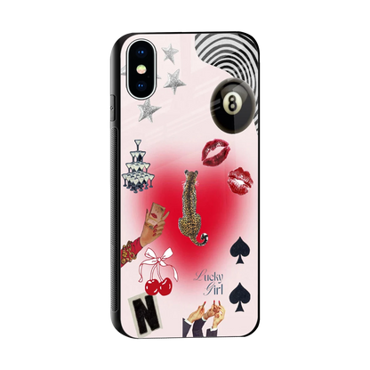 Lucky Charm sleek iphone x cover with tempered glass back and TPU edges