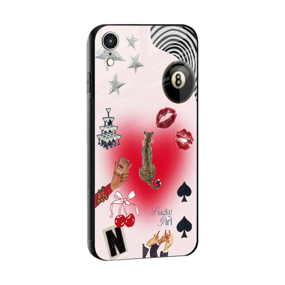 Lucky Charm sleek iphone xr cover with tempered glass back and TPU edges