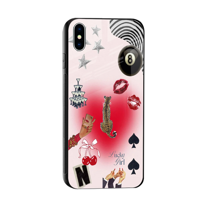 Lucky Charm sleek iphone xs max cover with tempered glass back and TPU edges