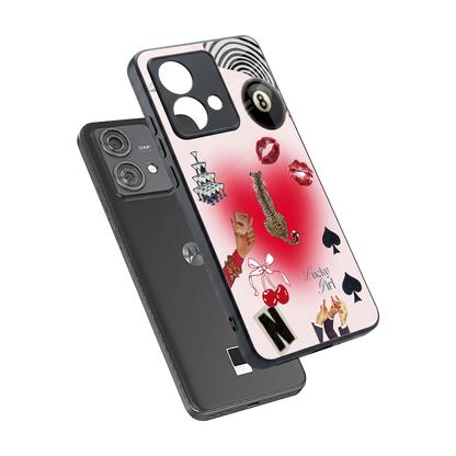 Lucky Charm sleek motorola edge 40 neo 5g cover with tempered glass back and TPU edges