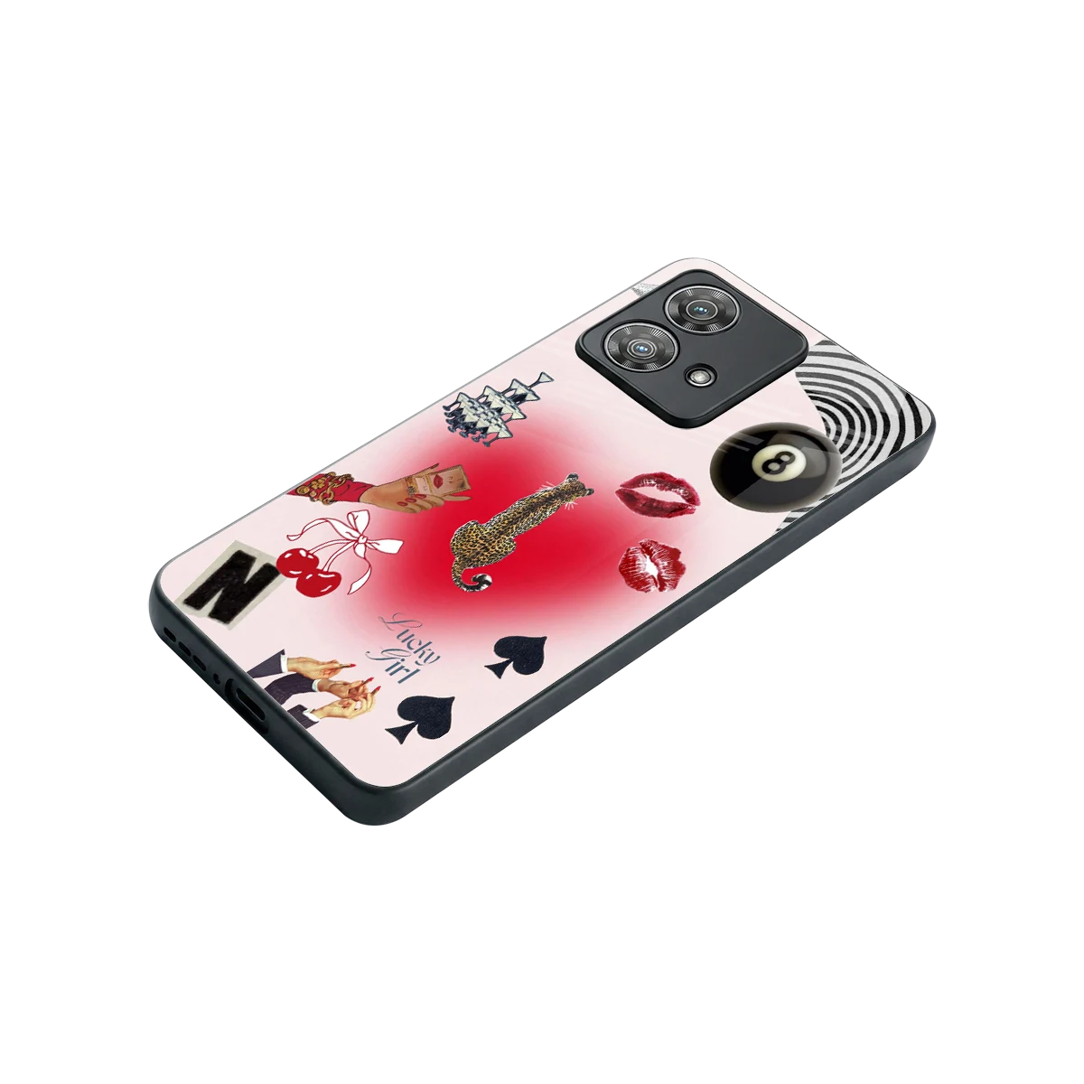 Lucky Charm stylish phone case for motorola edge 40 neo 5g | glossy glass and slim fit