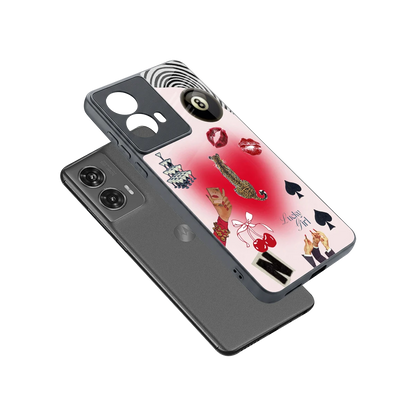 Lucky Charm sleek motorola edge 50 fusion cover with tempered glass back and TPU edges