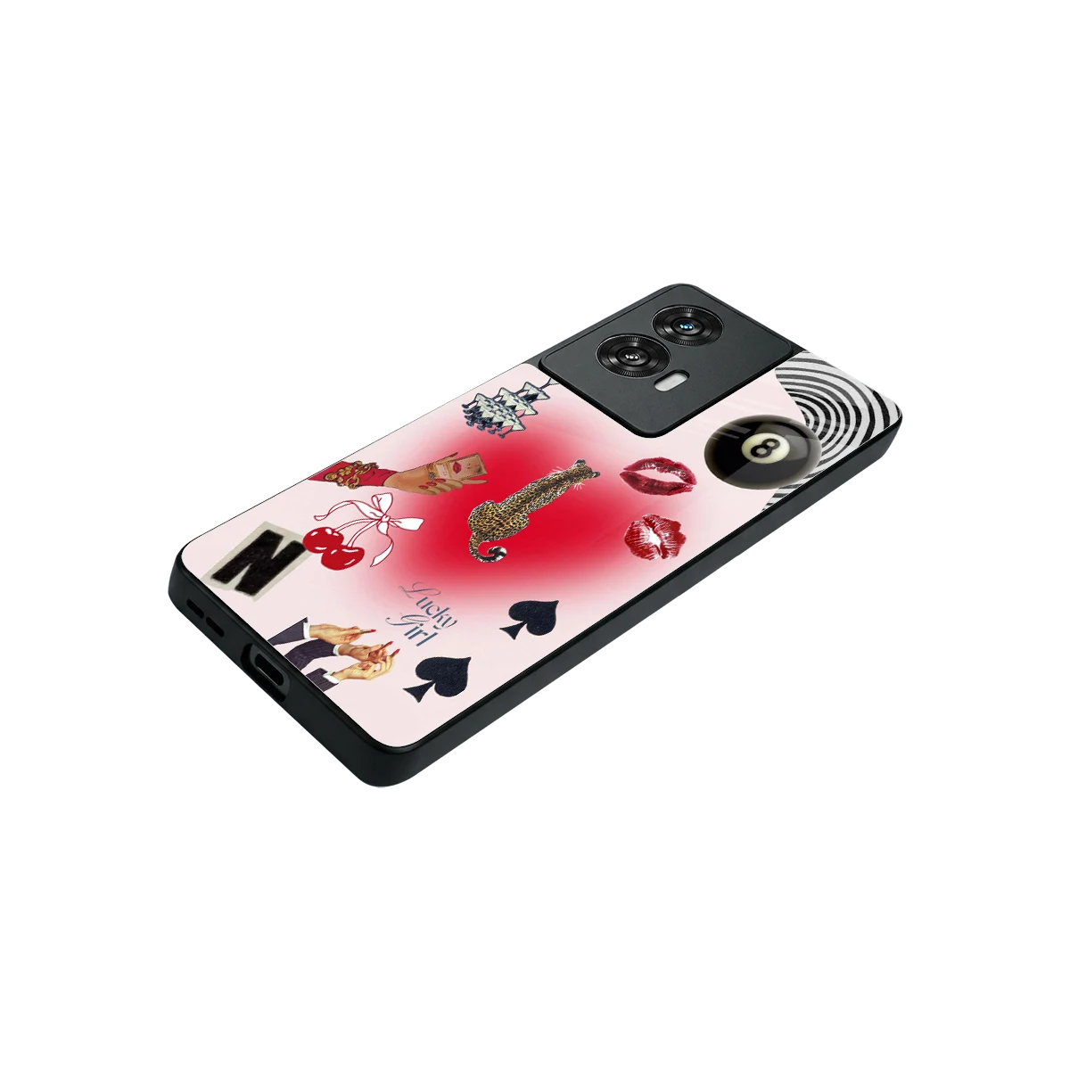 Lucky Charm stylish phone case for motorola edge 50 fusion | glossy glass and slim fit