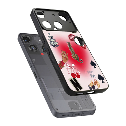 Lucky Charm sleek nothing phone 3 cover with tempered glass back and TPU edges