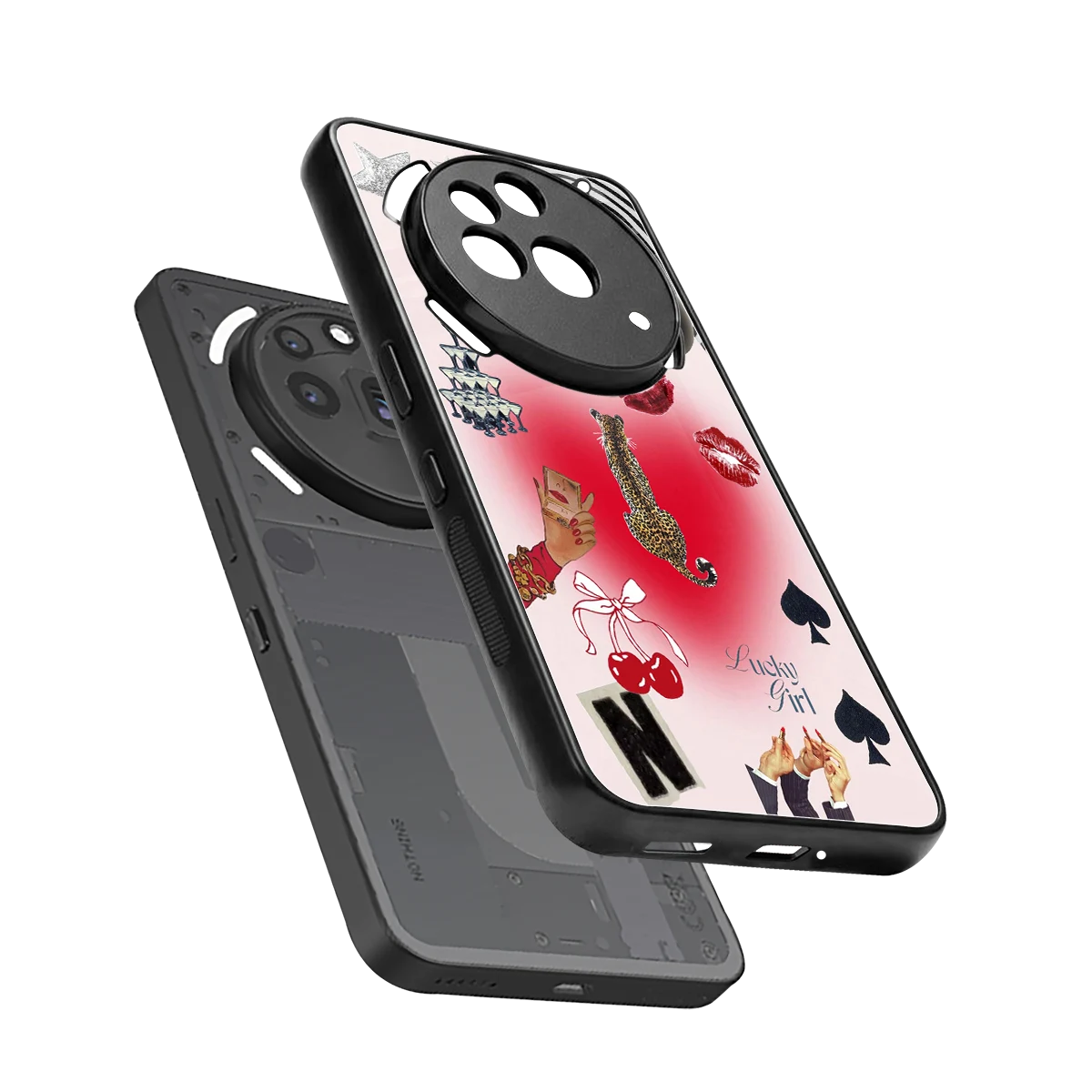 Lucky Charm sleek nothing phone 3a pro cover with tempered glass back and TPU edges