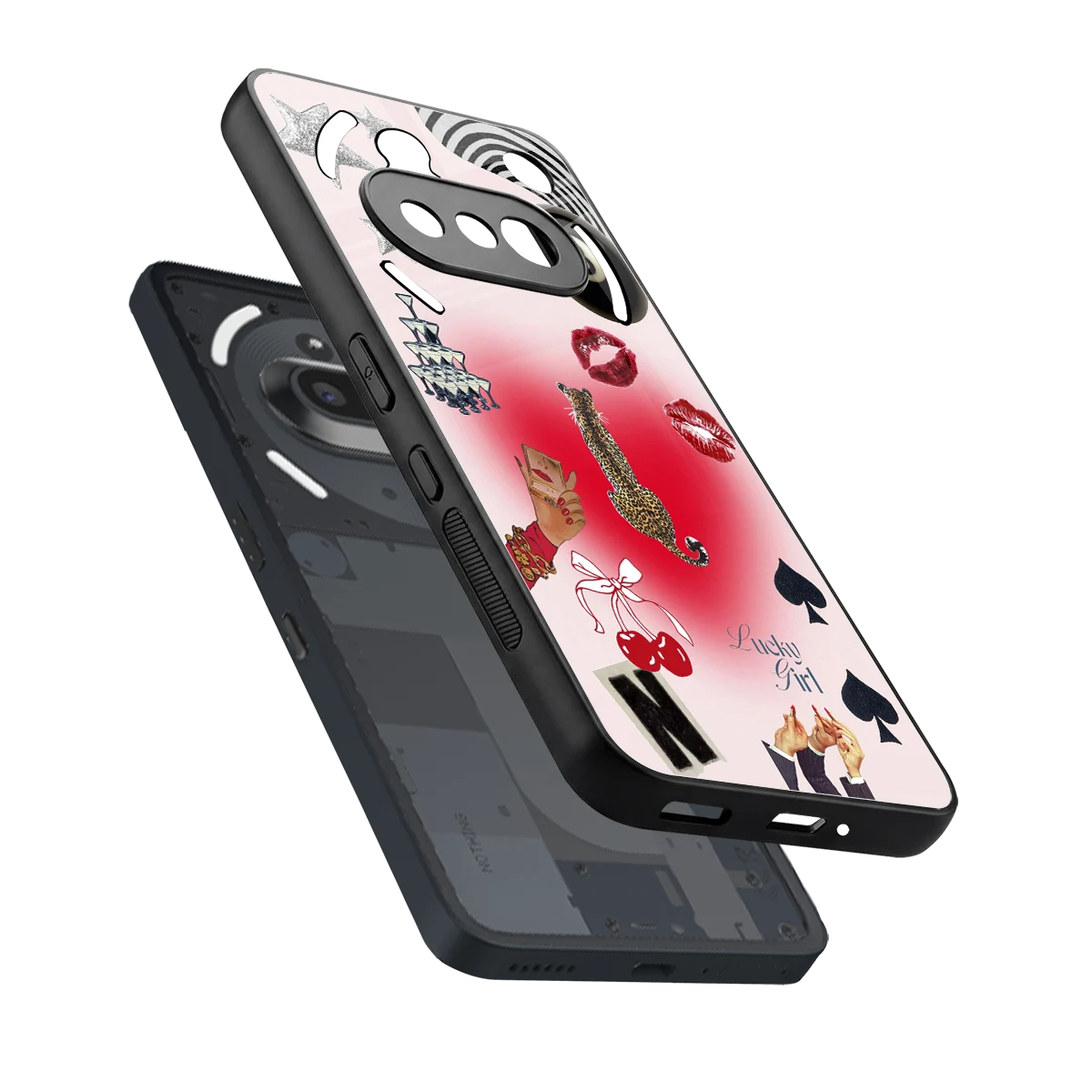 Lucky Charm sleek nothing phone 3a cover with tempered glass back and TPU edges