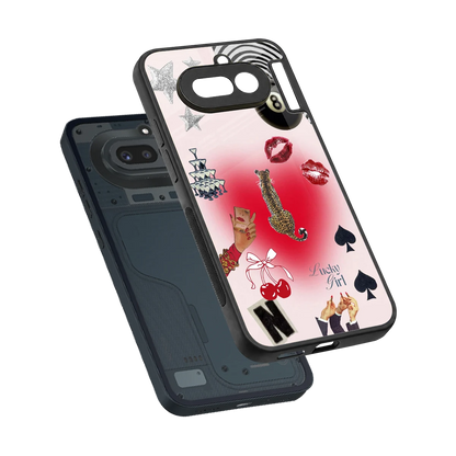 Lucky Charm sleek nothing phone 4a cover with tempered glass back and TPU edges