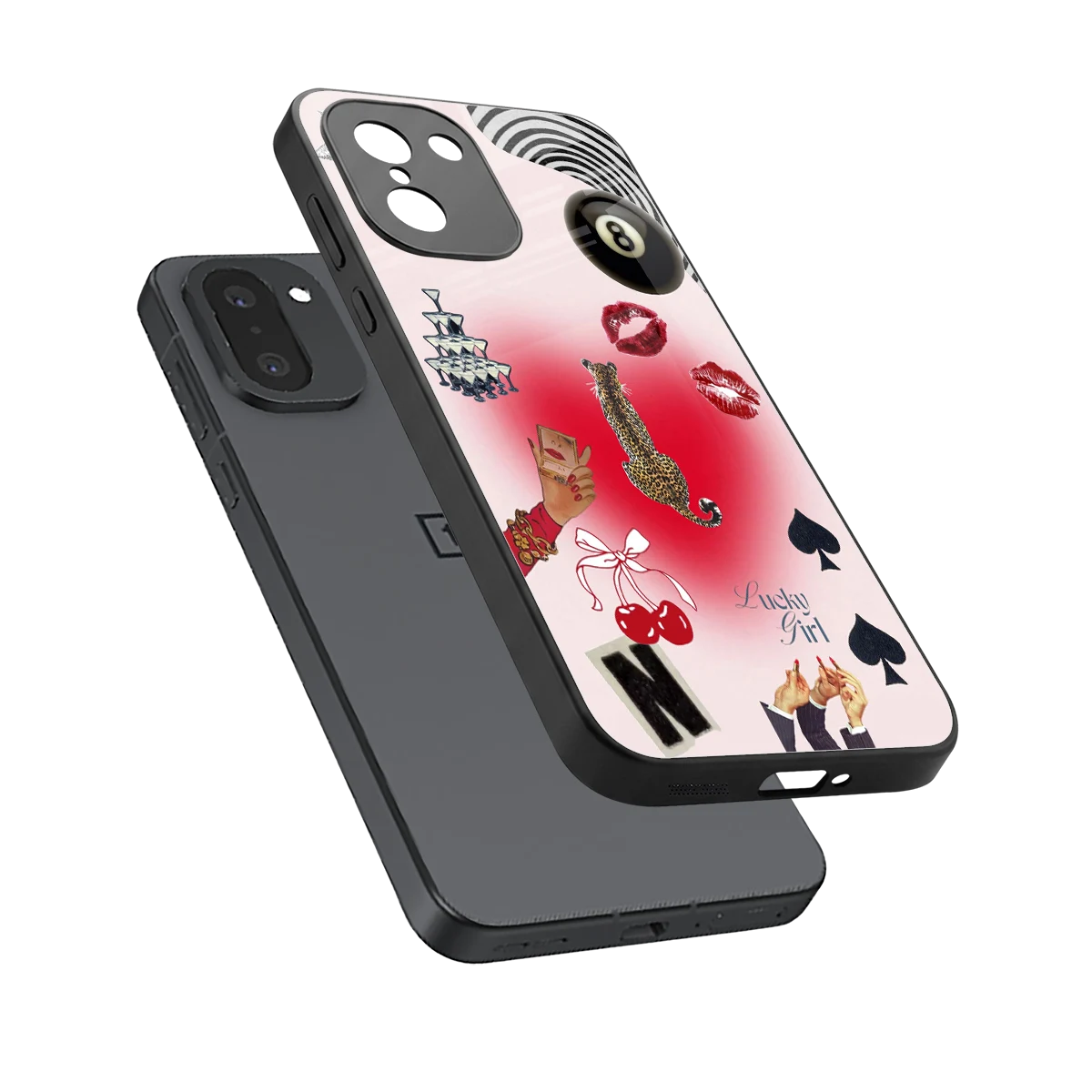 Lucky Charm sleek oneplus 15r cover with tempered glass back and TPU edges
