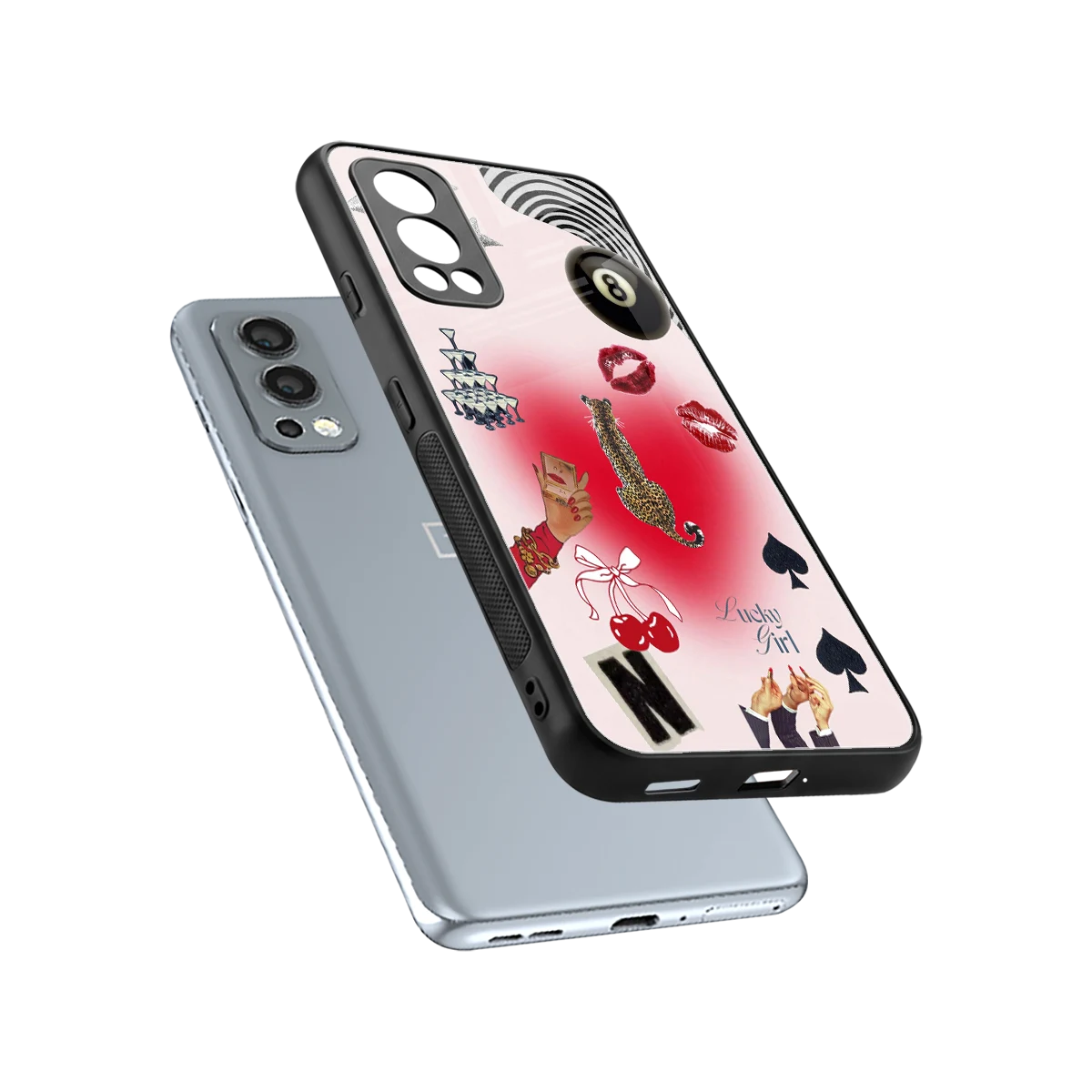 Lucky Charm sleek oneplus nord 2 cover with tempered glass back and TPU edges