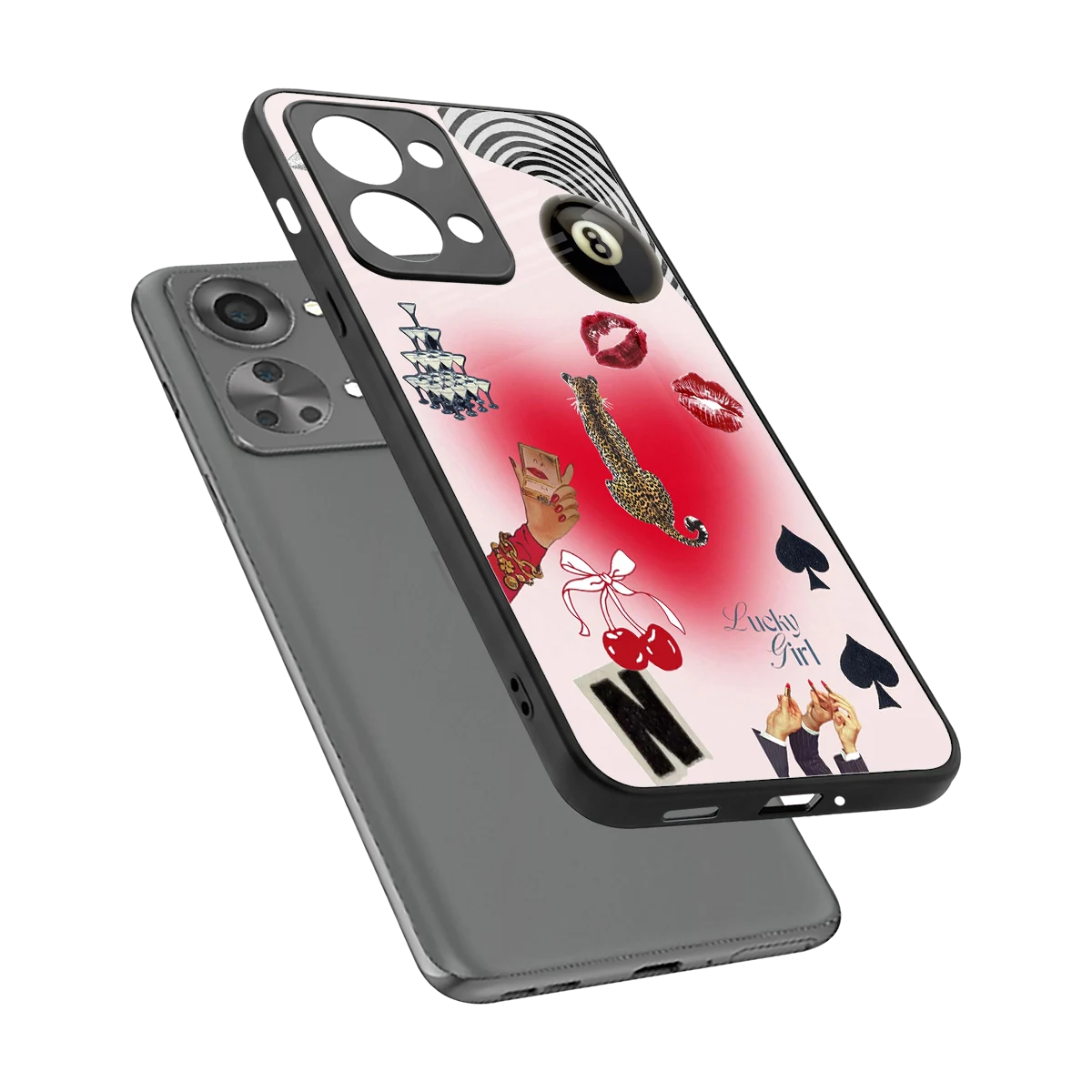 Lucky Charm sleek oneplus nord 2t cover with tempered glass back and TPU edges
