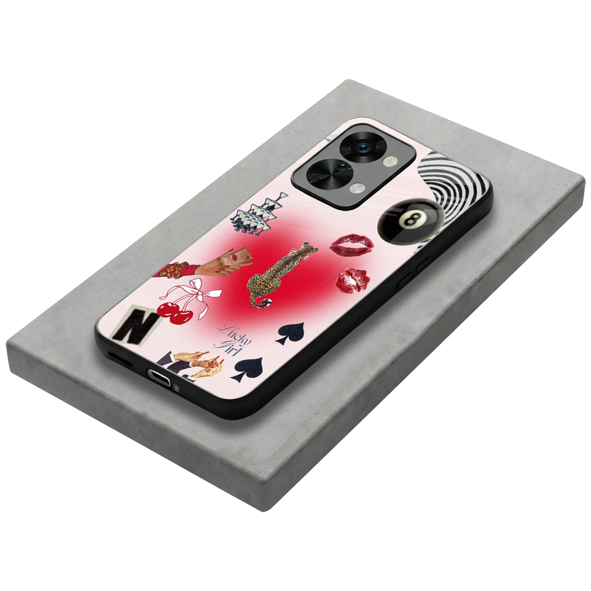Lucky Charm stylish phone case for oneplus nord 2t | glossy glass and slim fit
