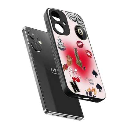 Lucky Charm sleek oneplus nord ce 3 cover with tempered glass back and TPU edges