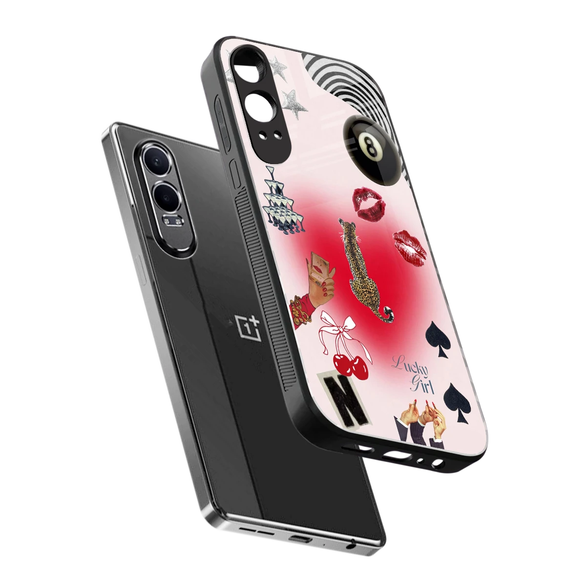 Lucky Charm sleek oneplus nord ce 4 lite cover with tempered glass back and TPU edges