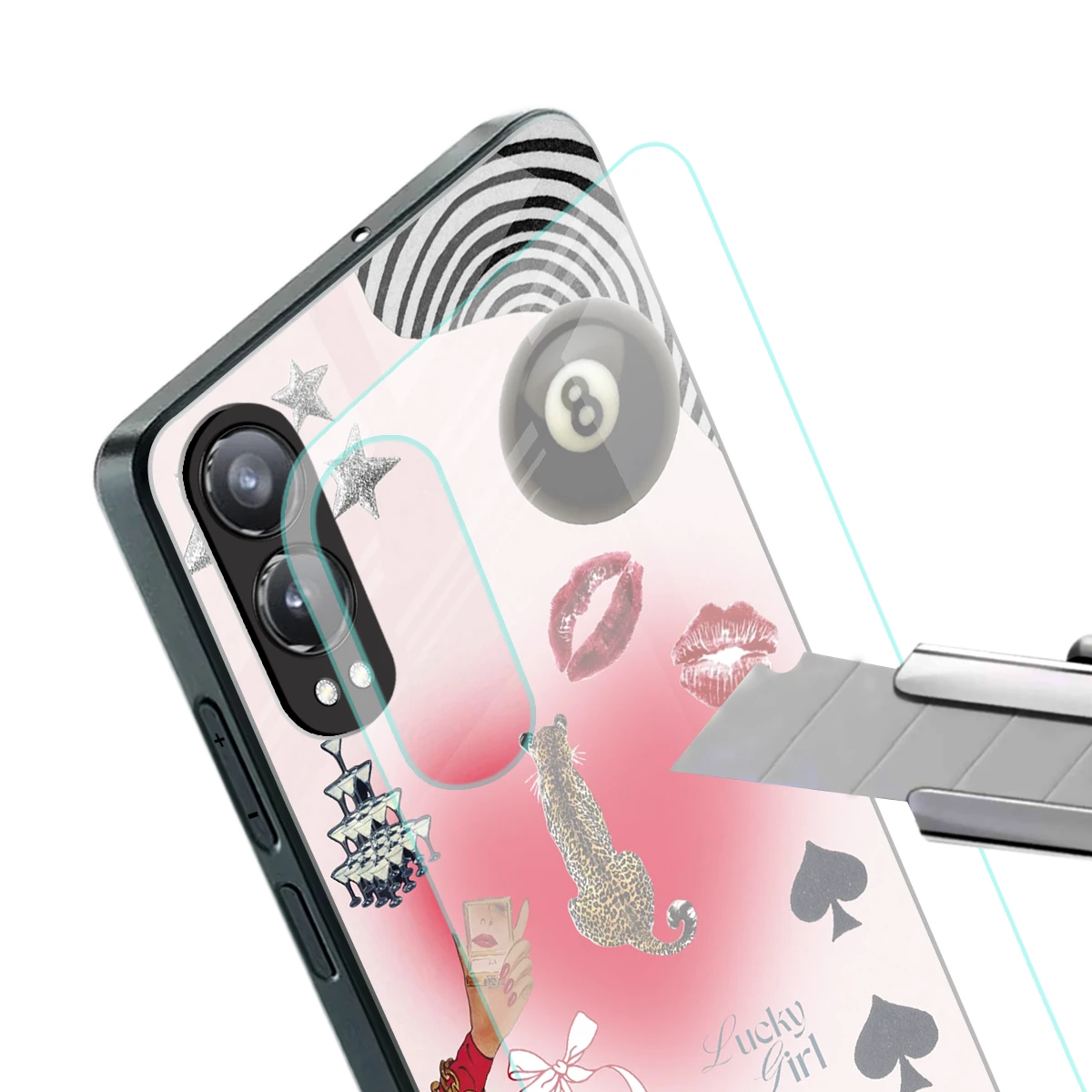 Lucky Charm stylish phone case for oneplus nord ce 4 lite | glossy glass and slim fit